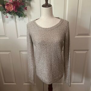 The Limited | Shimmering Beige Knit Sweater | Size: Small